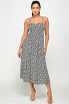 Black Floral Tie Back Tiered Dress- -Trendy Me Boutique, Granada Hills California