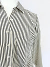 Ivory Black Pinstripe Blouse- -Trendy Me Boutique, Granada Hills California