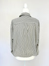 Ivory Black Pinstripe Blouse- -Trendy Me Boutique, Granada Hills California