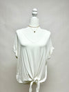 Ivory Dolman Tie Front Top- -Trendy Me Boutique, Granada Hills California