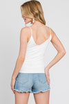 Ivory Double Layered Cami Top- -Trendy Me Boutique, Granada Hills California