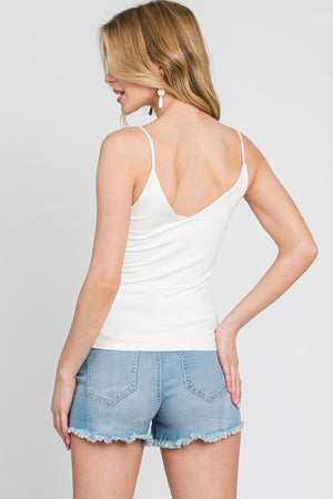 Ivory Double Layered Cami Top- -Trendy Me Boutique, Granada Hills California