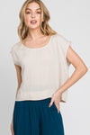 Natural Boxy Top (Copy)- -Trendy Me Boutique, Granada Hills California