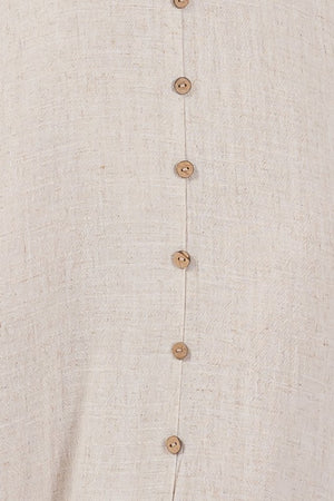 Natural Linen Button Down Maxi Dress- -Trendy Me Boutique, Granada Hills California