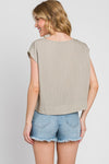 Pale Olive Boxy Top- -Trendy Me Boutique, Granada Hills California