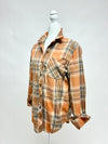 Pumpkin Taupe Plaid Shirt- -Trendy Me Boutique, Granada Hills California