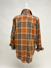 Pumpkin Taupe Plaid Shirt- -Trendy Me Boutique, Granada Hills California