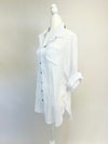 White Crinkle Button Down Blouse- -Trendy Me Boutique, Granada Hills California