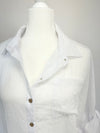 White Crinkle Button Down Blouse- -Trendy Me Boutique, Granada Hills California