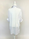 White Crinkle Button Down Blouse- -Trendy Me Boutique, Granada Hills California