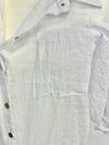 White Crinkle Button Down Blouse- -Trendy Me Boutique, Granada Hills California