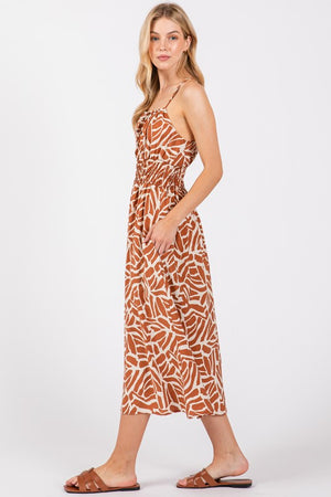 Amber Brown Halter Dress- -Trendy Me Boutique, Granada Hills California