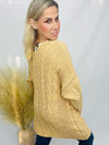 Mustard Cable Knit Cardigan- -Trendy Me Boutique, Granada Hills California