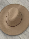 Light Camel Rope Trim Hat- -Trendy Me Boutique, Granada Hills California