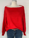 Red Boat Neck Sweater- -Trendy Me Boutique, Granada Hills California