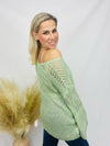 Sage Detail Sweater- -Trendy Me Boutique, Granada Hills California