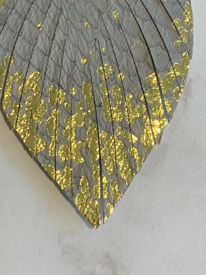 Grey Snakeskin Gold Foil Earrings- -Trendy Me Boutique, Granada Hills California