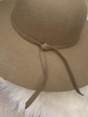 Taupe Floppy Wool Felt Hat- -Trendy Me Boutique, Granada Hills California