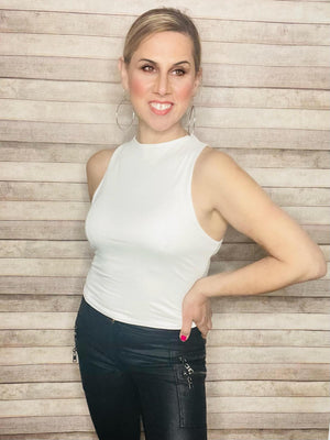 Ivory Sleeveless Tank Top- -Trendy Me Boutique, Granada Hills California