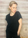 Black Hacci Ruffle Sleeve Top- -Trendy Me Boutique, Granada Hills California