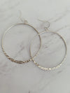 Hammered Loop Silver Earrings- -Trendy Me Boutique, Granada Hills California