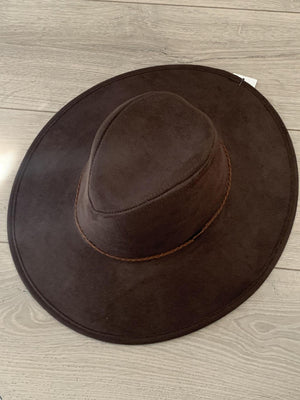 Brown Rope Trim Hat- -Trendy Me Boutique, Granada Hills California