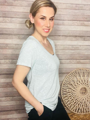 Mint Hacci Scoop Neck Top- -Trendy Me Boutique, Granada Hills California