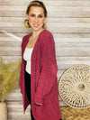 Cherry Cable Knit Cardigan- -Trendy Me Boutique, Granada Hills California