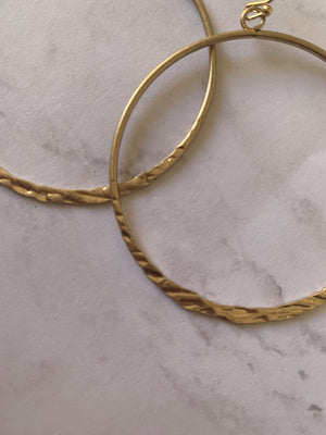 Hammered Loop Gold Earrings- -Trendy Me Boutique, Granada Hills California