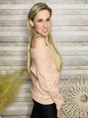 Blush Off Shoulder Sweater- -Trendy Me Boutique, Granada Hills California