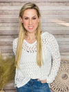 Ivory Crochet Hoodie Sweater- -Trendy Me Boutique, Granada Hills California