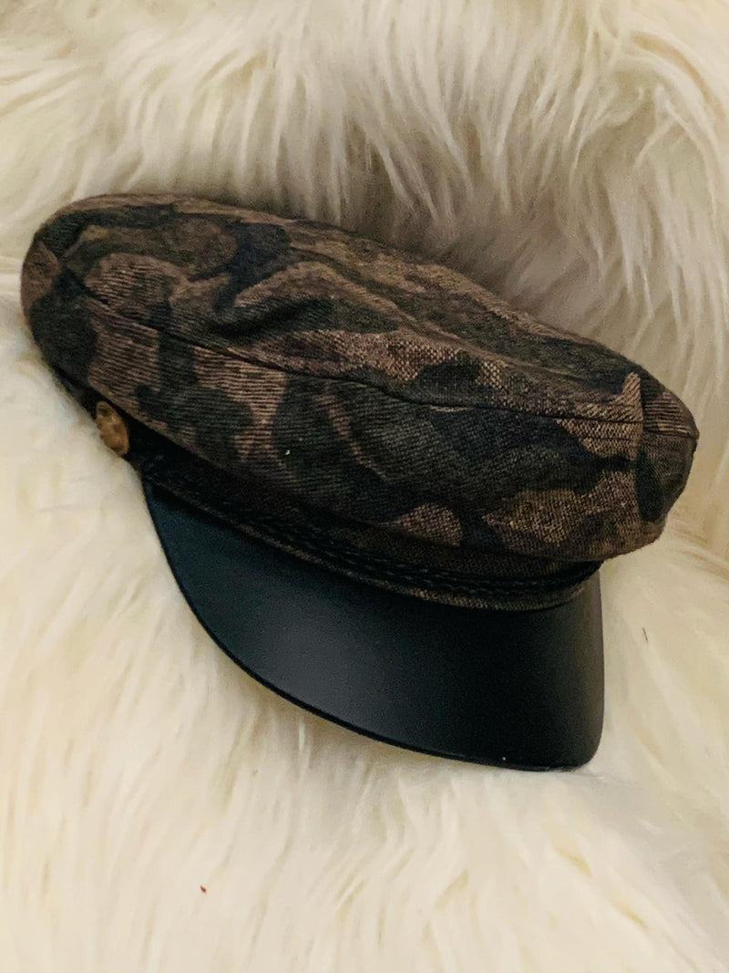 Olive Army Print Rope Cap- -Trendy Me Boutique, Granada Hills California