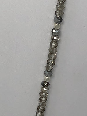 Silver Crystal Beaded Tusk Necklace- -Trendy Me Boutique, Granada Hills California