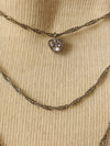 Silver Heart with Rhinestone Necklace- -Trendy Me Boutique, Granada Hills California