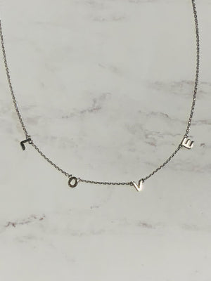 Dainty Love Silver Necklace- -Trendy Me Boutique, Granada Hills California