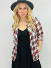 Cream Red Black Plaid Shirt- -Trendy Me Boutique, Granada Hills California