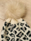 Ivory Fuzzy Animal Print Beanie- -Trendy Me Boutique, Granada Hills California