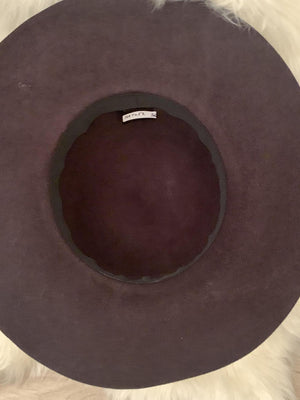 Eggplant Floppy Wool Felt Hat- -Trendy Me Boutique, Granada Hills California