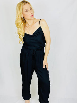 Sleeveless Black Jumpsuit- -Trendy Me Boutique, Granada Hills California