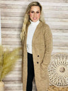 Camel Knit Coat- -Trendy Me Boutique, Granada Hills California