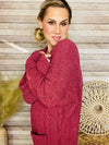 Cherry Cable Knit Cardigan- -Trendy Me Boutique, Granada Hills California