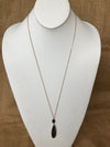 Charcoal Stone Long Necklace- -Trendy Me Boutique, Granada Hills California