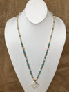 Turquoise White Marble Necklace- -Trendy Me Boutique, Granada Hills California