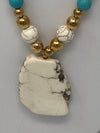 Turquoise White Marble Necklace- -Trendy Me Boutique, Granada Hills California