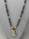 Turquoise White Marble Necklace- -Trendy Me Boutique, Granada Hills California