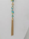 Turquoise Yellow Beaded Gold Necklace- -Trendy Me Boutique, Granada Hills California