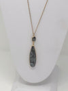 Charcoal Stone Long Necklace- -Trendy Me Boutique, Granada Hills California