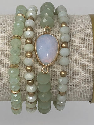 Mint Bracelet with Stone- -Trendy Me Boutique, Granada Hills California