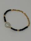 Gold Black Bracelet White Stone- -Trendy Me Boutique, Granada Hills California