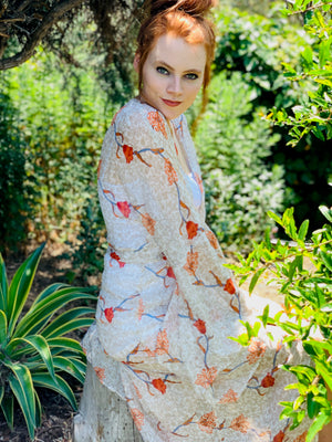 Floral Bell Sleeve Long Duster- -Trendy Me Boutique, Granada Hills California